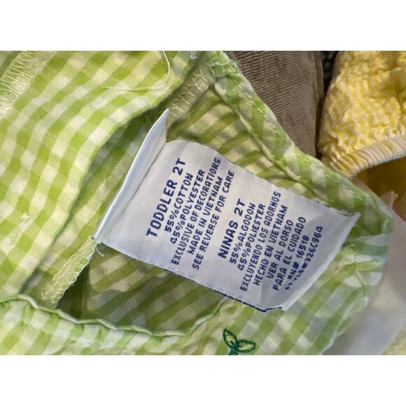 Thomas Green Gingham Dress 2T Embroidered Cherries Floral Trim Seersucker Spring - Picture 4 of 5